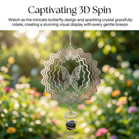 Pastoral Metal Garden Ornament, 15cm Rotating Garden Decor, Wind Sculpture for Outdoor Decoration, 3D Effect Yard Decor