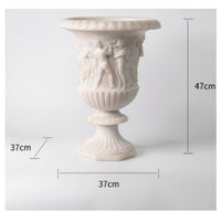 Urn with Pedestal Relief-Carved Classical Urn Timeless for Mantel