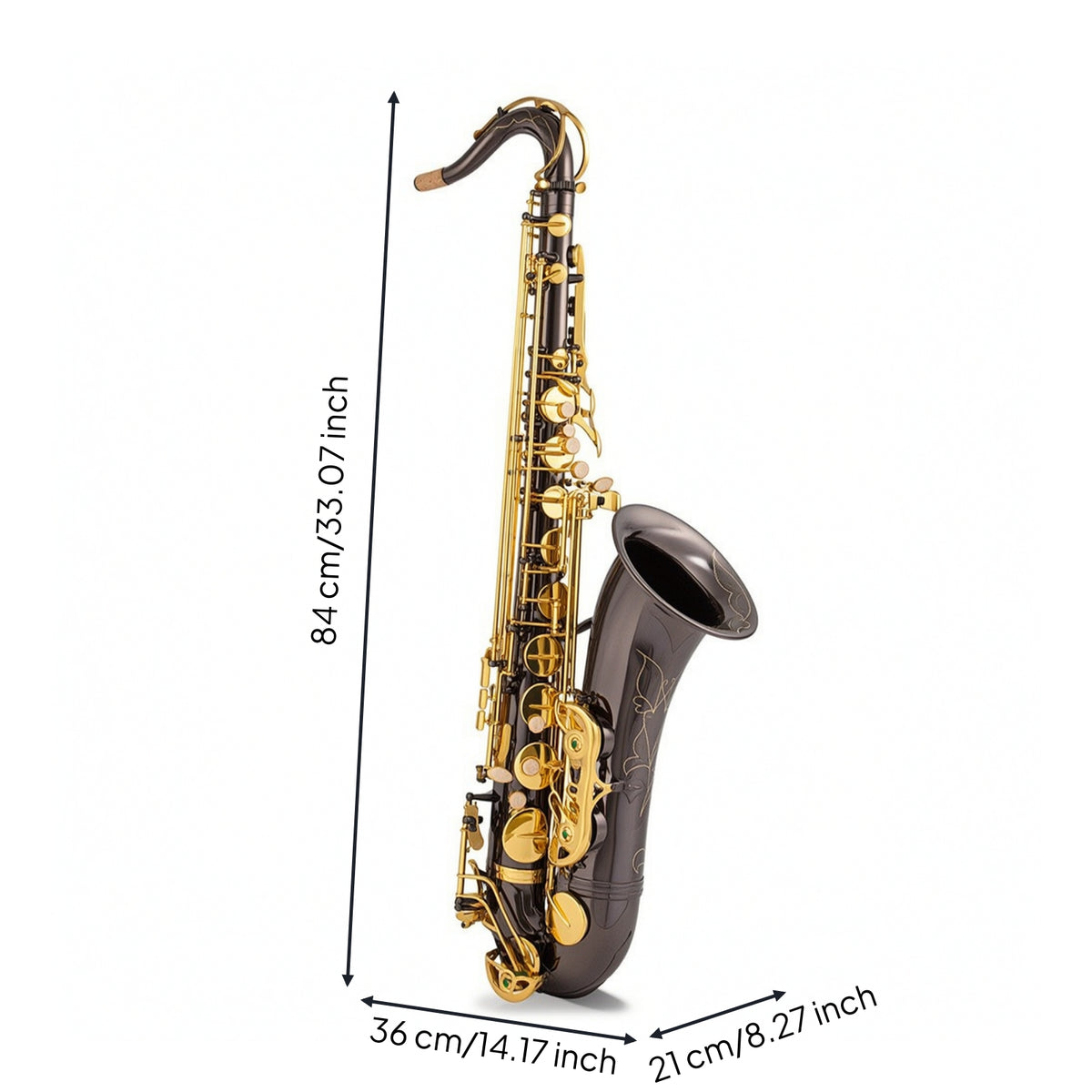 Tenors Saxophone with Cleaning Kit Brass Tenors Saxophone with Neck Strap Easy Maintenance for Students, Studio