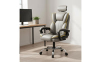 Ergonomic Recliner Chair Comfortable Long Sitting Office Gaming Chair Swivel Recliner Seat Breathable PU Leather for Dorm Room