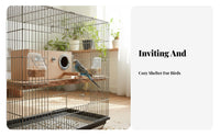 Sturdy and Long-Lasting Wooden Bird Breeding Box Easy to Clean Parrot Breeding Box Breathable Design Lovebird Nesting House Anti-Peck Guard for Cockatiel Owners, Aviaries, Aviary, Indoors, Backyard