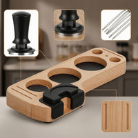 8 Pieces Espresso Accessories Set with Tamping Station Cleaning Brush Dosing Funnel Puck Screen Scoop-leveler Organizer Suitable for Coffee Enthusiasts Home Organization