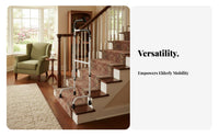 Anti-Slip Adjustable Stair Support Handle Easy Installation Adjustable Stair Helper Ergonomic Design Stand Assist Bar Heavy Duty for Seniors, Disabled People, Patients in Recovery, Stairs, Staircase, Indoor, Indoors