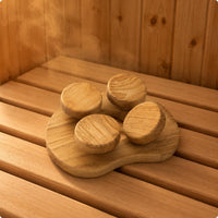 Sauna Neck Pillow Carbonized Oak Wood Neck Rest Portable for Steam Room