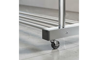 Stainless Steel Clothes Drying Rack Double Bar Rolling Garment Rack Freestanding Metal for Laundry Room, Balcony, Indoor, Outdoor