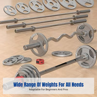 Barbell Set, Large Hole Painted Iron Plates, Home Fitness, Full Body Workout, 1.2m Bar