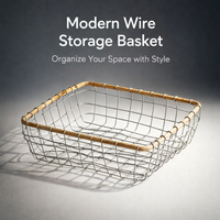 Kitchen Storage & Organisation Metal Fruit Basket with Handle for Countertop, Wire for Shelves and Bedroom