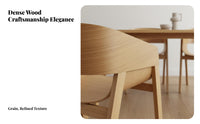 Wooden Chair with Woven Seat Nordic aesthetic Armchair Modern Minimalist adaptable Use for Homeowners, Kitchen