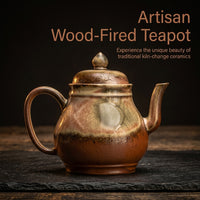 Wood Fired Ceramic Teapot, Light Luxury Retro Style