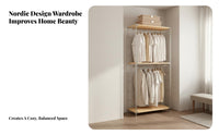 Freestanding Clothing Organizer System Large Capacity Freestanding Clothing Organizer Rack Space Saving Design Standing Clothes Rack for Homeowners