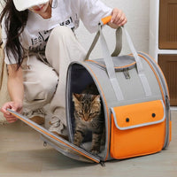 Cat Backpack and Dog Backpack, Portable Pet Bag with Side Pockets and Top Opening, Large Capacity Breathable Pet Carrier for Travel Hiking