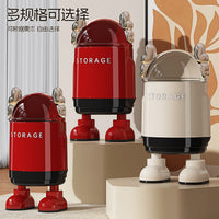 Astronaut Trash Can with Lid, 12L+, Plastic, Round, Rocking Lid