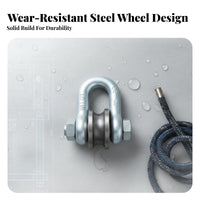 D Pulley Block Long-Lasting Sturdy Duty Wheel Single Wheel Lifting Pulley High Strength Steel Sturdy Duty Grab Block