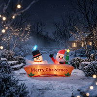 Santa Inflatable with LED Lights Outdoor Inflatable Snowman and Santa Christmas Yard Decoration with Lights Festive Magical