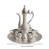 Turkish Coffee Pot and Cups Elegant Decanter Set with Cups Decanting Drinkware for Special Occasions, Dinner Parties