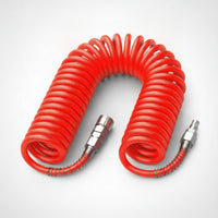 Antiburst-Resistant Polyurethane Recoil Air Hose Thickened Pneumatic Hose with Metal Fittings High-Visibility Flexible for Mechanics, DIYers, Workshops, Garages