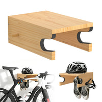 Wooden Wall-Mounted Bike Display Shelf