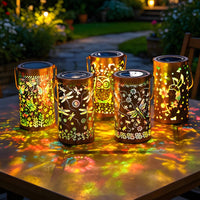 Colorful Solar Garden Light Waterproof Solar Metal Lantern Vintage Design