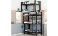Metal Bunk Bed Frame Heavy Duty Bunk Bed with Guardrail Space-Saving Furniture for Teens, Students, Shared Bedroom, Dormitory, Hostel