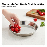 Round Steel Plate Food Grade Round Metal Platter Dishwasher Safe for Home Cooks