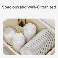 Multi-Functional Kitchen Dish Rack with Lid and Drawer Drain