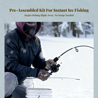 Mini Carbon Fiber Ice Fishing Rod, Hard Action, Lake