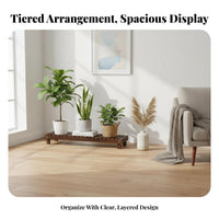 3-Tier Plant Shelf Freestanding 3-Tier Long Bench Space-Saving for Living Room