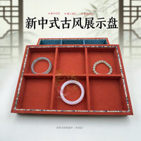 Song Brocade Palace Style Jewelry Tray, Antique Display Plate for Bracelets and Beads, with Grids