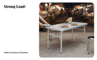 Bi-Fold Rectangular Table Foldable Design Portable Furniture Indoor/outsidedoor Use Easy to Clean for Campers, Home