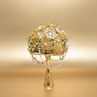 Chinese Design Bridal Floral Arrangement Rhinestones Formal Accessory Vintage