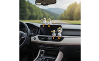 4 Pieces Cute Car Dashboard Ornament Miniature Car Dashboard Decoration Playful Mini Duck Figurine Cartoon for Drivers, Desk, Office