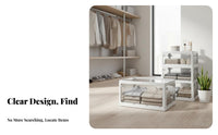 Collapsible Storage Box with Doors Foldable Stackable Box with Doors for Renters