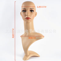 女头模特展示道具 可拆卸活动女头模PVC头模带帽子眼镜假发头模特