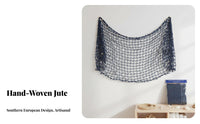 Handwoven Rope Decorative Net Rustic Nautical Design Rope Net Multi-Purpose Photo Display Wall Grid for Kindergarten Teachers, DIY Enthusiasts, Classroom, Playroom, Kids' Room, Themed Events