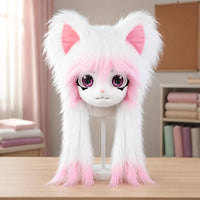 Furry Head Mask Cute Furry Creature Hood Cosplay for Photo, Cosplayers