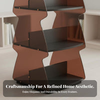 Space Saving Multi-Tier Shelving Single Unit Multifunctional Evergreen Tree Shaped Book Stand Large Capacity Bookshelf Accessible Design for Children, Homeowners, Playroom, Bedroom, Home Office, Small Areas