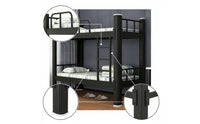 Metal Bunk Bed Heavy-Duty Bunk Bed with Mattress Space-Saving Furniture for Students, Teens, Shared Bedrooms, Dorm Rooms, Residential Accommodations
