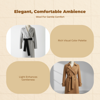 Double-Sided Wool Coat Belt, Wide, Stylish, Camel