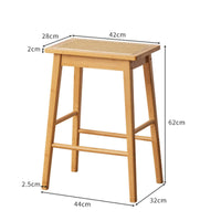 Bar Stool with Cane Seat Rectangular Cane Stool Retro Barstools for Kitchen Island