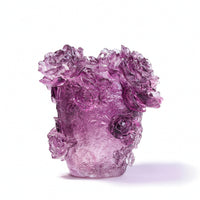 Flower Vase Sculptural Glass Vase Textured for Dining Table, Homeowners