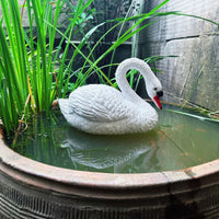 White Swan Ornament Floating Swan Figurine Plastic Animal Statue Decorative for Pond, Water Garden, Pool