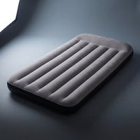 Inflatable Mattress and Air Bed for Camping Gear, Flocked Air Mattress with Built-in Pillow and Foot Pump, 25cm Thick Outdoor Mat, Picnic Mat