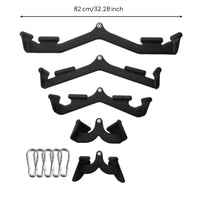 5 Pieces Lat Pulldown Attachment Set Multi-Position Cable Machine Handles with Carabiners Matte Black Cable Machine Attachment Set for Athletes