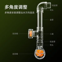 鱼缸造浪旋转出水口小风扇旋转式排水口周转箱透明亚克力底滤侧滤