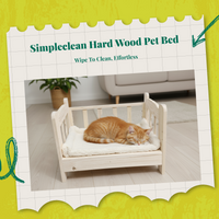 Elevated Wooden Pet Bed Frame, Indoor Pet House