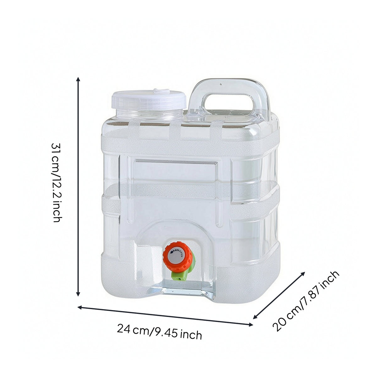Water Bucket with Faucet Food-Grade Dispenser Bucket with Handle Lightweight Square Water Carrier for Campers