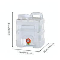 Water Bucket with Faucet Food-Grade Dispenser Bucket with Handle Lightweight Square Water Carrier for Campers