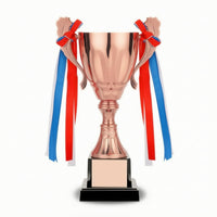 Metal Trophy Cup Tiered Trophy with Black Base Shiny Cup with Handles Shimmering for School Ceremonies