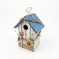 Decorative Birdhouse Rustic Bird House Small for Shelf