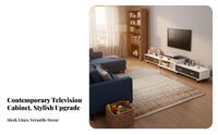 Sturdy Construction Modern TV Console with Storage Spacious Top TV Stand with Storage Adjustable Feet Floor Standing Entertainment Center for Apartment Dwellers, Homeowners, Families, Bedroom